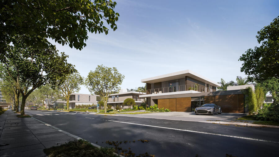 Ruas residenciais do Rio Parque com casas modernas e arborização